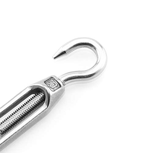 Lind Kitchen 5Pcs M4 Hook & Eye Turnbuckle Stainless Steel Rigging Tightener Hardware Fittings Wire Rope Tensioner Co #TOP3