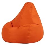 Bean Bag Bazaar Dalton Outdoor Bean Bag, Burnt Orange, Garden Chair, Water Resistant Fabric, Gaming Beanbag with Filling Included, Balcony Chair, Garden Seat, Outdoor Seating