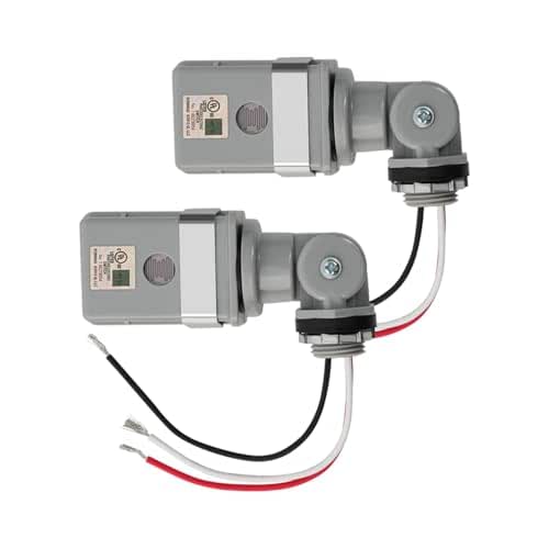 2-Pack Photocell Sensor for Outdoor Lights, 120VAC Dusk to Dawn