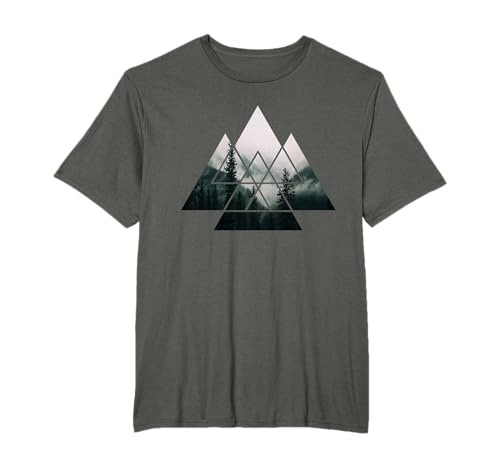 Wald Natur Quadrat Minimalismus Klimaschutz Berg Umwelt Baum T-Shirt