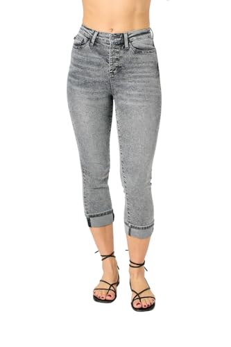 Judy Blue Button Fly High Rise Cuffed Capris4