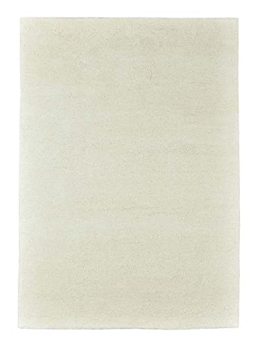 Original Berber Teppich aus 100% nachhaltiger Schurwolle; handgeknüpft, weich und robust aus Marokko | 60 x 90 cm; Farbe: Weiß | Florrfäden: ca. 102400 | THEKO die markenteppiche - Taza Royal