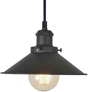 Industrial Pendant Light Fixture, XIDING Vintage Edison Hanging Light, Retro Premium Matte Black