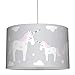 Produktbild lovely label Hängelampe EINHORN ROSA/GRAU  Lampenschirm für Kinder/Baby, Schirm mit Einhörnern und Sternen  Komplette Hängeleuchte für Kinderzimmer Mädchen & Junge
