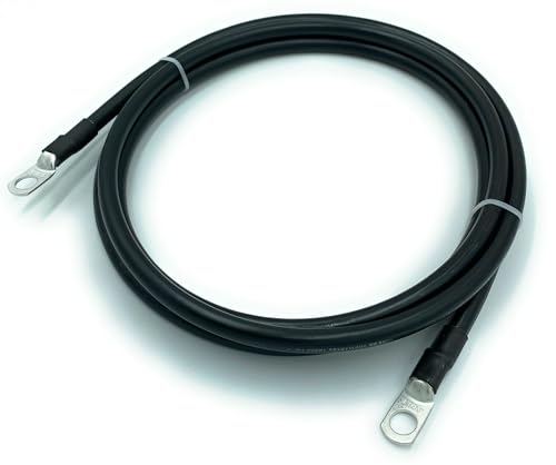 End Game 4 Gauge Marine Grade Battery Cables, USCG and ABYC Approved, 1-15ft Lengths, Heavy Duty Tinned Lugs, Fully Assembled and Made in The USA (Single Black, 8ft - 5/16” Lugs) by End Game - Used condition - US$13.66