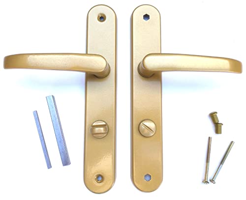 MonJar Poignée de porte longue plaque gauche droite dorée 72 mm (salle de bain)