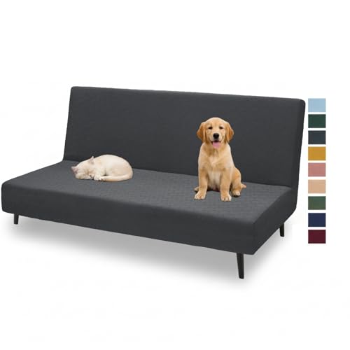 XINEAGE Futon Cover Full Size Stretch Armless Sofa Bed Cover，Dark Gray by XINEAGE - Used condition - US$19.94