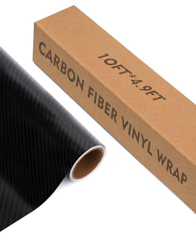 Image of 10ft x 4.9ft 3D Carbon Fiber Black Car Vinyl Wrap Roll, Durable Easy Application Automotive Wrapping Film for Car Body Protection (Carbon Fiber Black)
