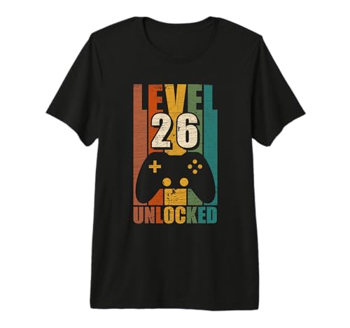Gaming Vintage 26th Birthday Gift 26 Year Old Boy Girl Gamer Premium T-Shirt