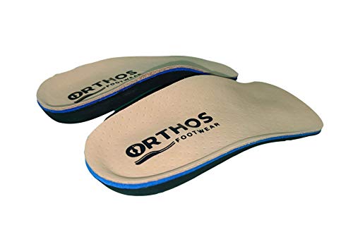 ORTHOS Footwear 3/4 Length Orthotic Replacement Shoe Insoles - USA Made - Perfect for Tight Fitting Shoes: Dress,Golf,Cleats,Ski - Insoles with Shock Absorption for Arch Support, Plantar Fasciitis