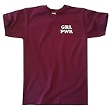 Outsdr Hombres Unisex GRL PWR Camiseta - Burgundy - Medium
