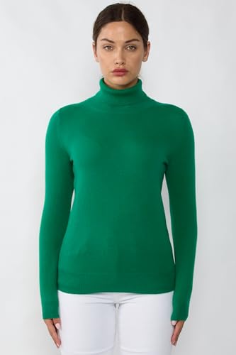Image of JENNIE LIU Women's 100% Pure Cashmere Long Sleeve Pullover Turtleneck Sweater
