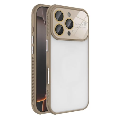 For IPhone 17/17 Pro/17 Air/17 Pro Max用スリムケース、フロスト加工の放熱性電話ケース、オールインクルーシブレンズ保護カバー付き,17,Gold