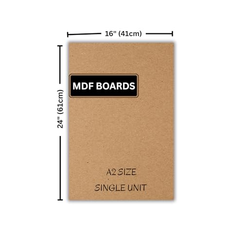 Image of ArtzFolio MDF Board 2.1mm Thick Cutout Sheets for DIY Art Craft Project | Unfinished Sides Engineered Wood Blanks for Paintings, Laser, Engraving | A2 Size | 16x24 inch (41x61 cms) | Single Piece
