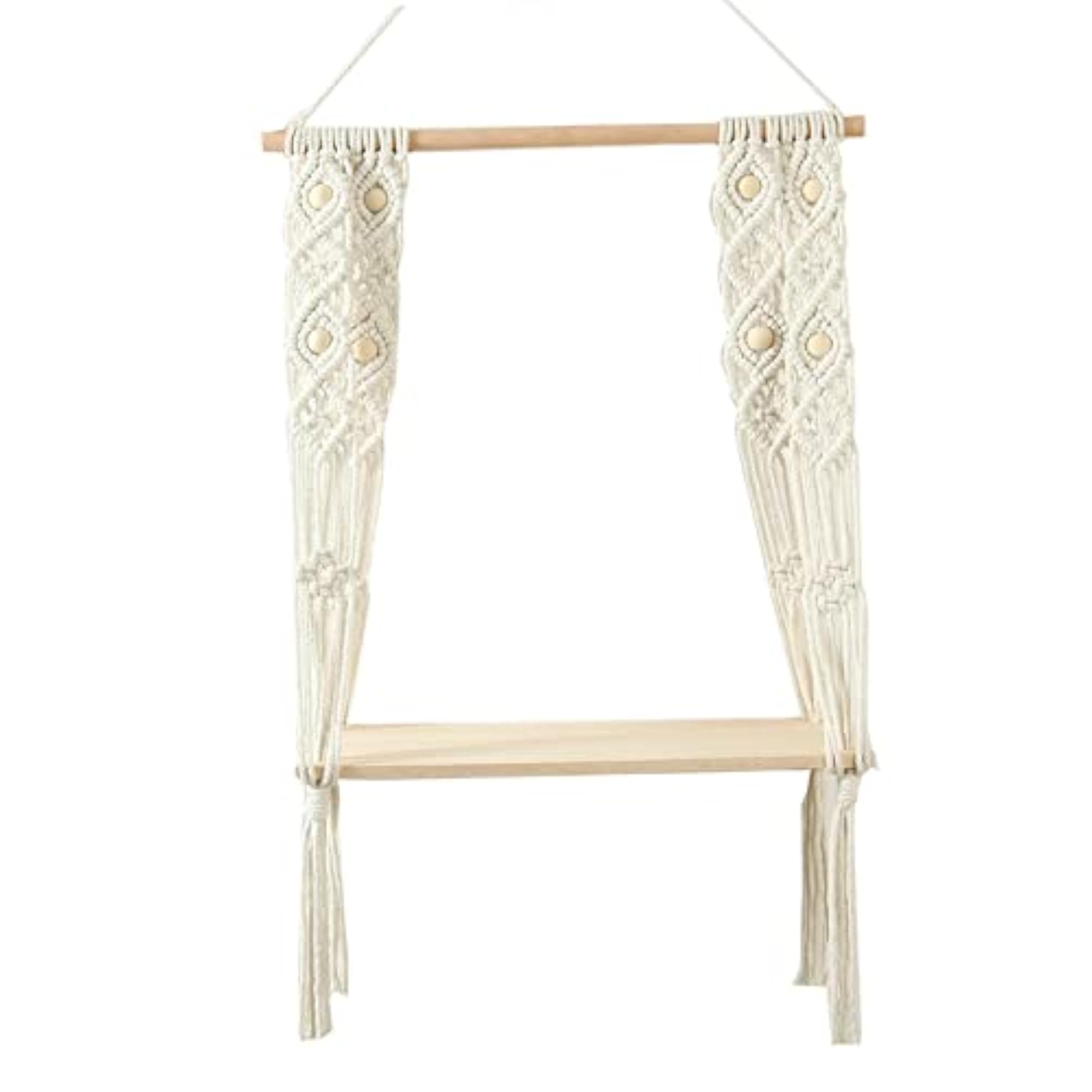 Boho Macrame Tassel Tapestry Wall Hanging Shelf