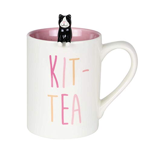 Mug Kit-Tea tasse à café design chat avec cuillère incluse