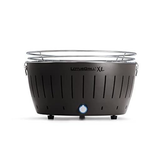 LotusGrill XL LG G435 U Barbecue con batterie e cavo di alimentazione USB, 43,5 x 25,7 cm, Nero