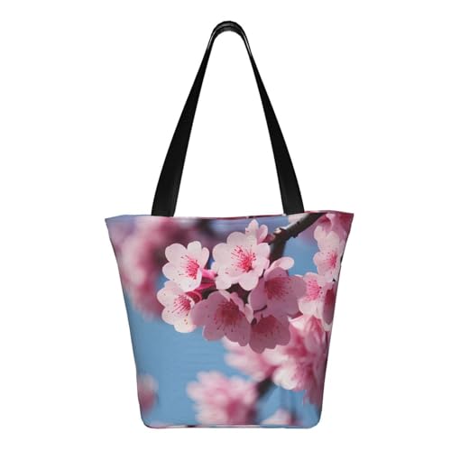 Cherry Blossoms Print Comfortable Shoulder Bag Summer HandbagTravel Beach Work Daily Use Versatile Carry3