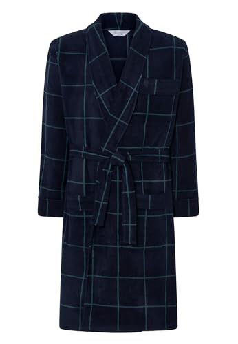 El Búho Nocturno Bata Hombre Invierno Premium Forro Polar Estampado, 100% Poliéster, Azul 0606, L