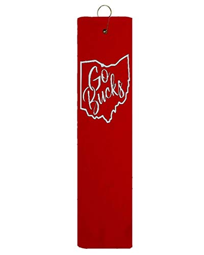 Ohio State Go Bucks Tri-fold Golf Towel with Grommet & Hook Buckeyes Club Ball Tee Golfing Gift Birthday 15