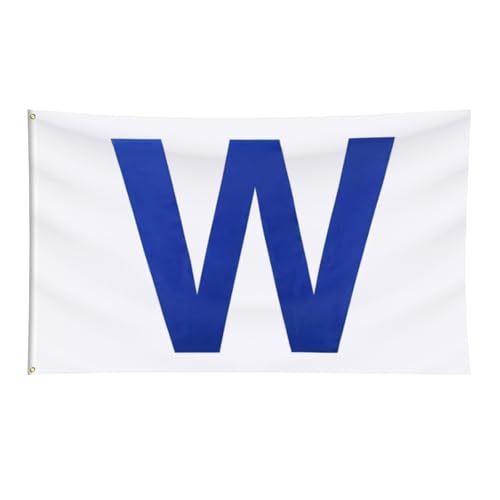 Pessbulmm Chicago W Win Printed Flag 3x5 FT Premium Polyester Banner with Brass Grommets Double Stitched for Durability