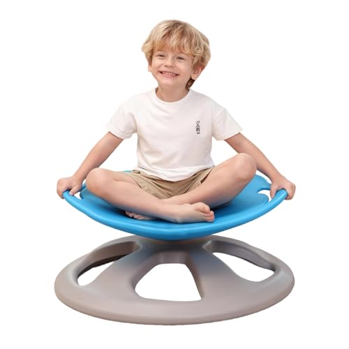 Image of BABAMU Spinning Chair for Autistic Kids, Sensory Swivel Chair, 220LBS Weight Capacity, Autism Sensory Products, Autism Toys, Sensory Toy (Blue, Handle)