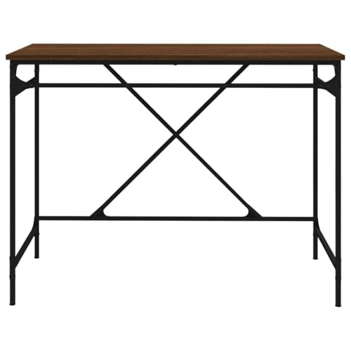 Table de travail stable en bois et fer aspect chêne chic - 7
