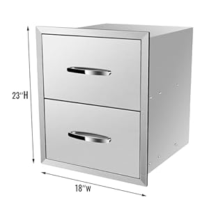 Outdoorkitchendrawersbbqdrawersforoutdoorgrillstation18wx23hstainlesssteelbuiltincabinetwithhandleweatherproofanddurablestorageforbbqaccessoriesandtrash Urban Country Home Decor Outdoor kitchen drawers bbq drawers for outdoor grill station 18w x 23h stainless steel built in cabinet with handle weatherproof and durable storage for bbq accessories and trash urban country home decor