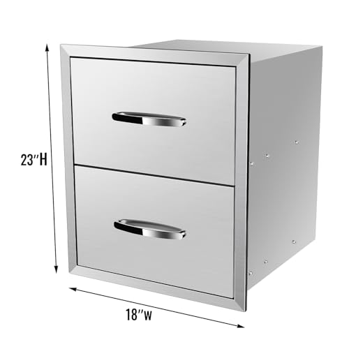 Outdoorkitchendrawersbbqdrawersforoutdoorgrillstation18wx23hstainlesssteelbuiltincabinetwithhandleweatherproofanddurablestorageforbbqaccessoriesandtrash Urban Country Home Decor Outdoor kitchen drawers bbq drawers for outdoor grill station 18w x 23h stainless steel built in cabinet with handle weatherproof and durable storage for bbq accessories and trash urban country home decor