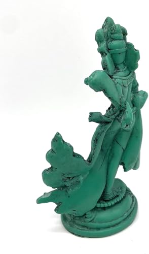Estatua Green Tara de 5 pulgadas en resina miniatura 6