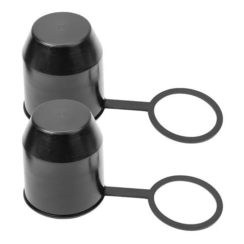 Cubierta de Bola para Gancho de Remolque, 2 x Negro, para Cabeza de Bola de hasta Ø 50 mm (2" Pulgadas) Cubierta de plástico, Cubierta de Gancho, Tapon Protector contra la abrasión y la Suciedad