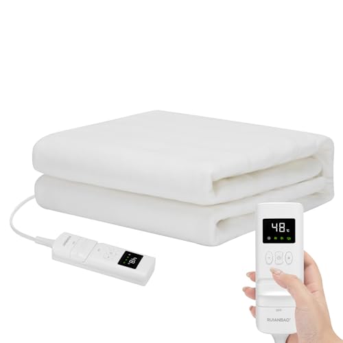 Mayoyosee Electric Blanket, Heated Electric Underblanket King Size with 18-48°C Temperature Range, 3 Auto-Off Levels, LED Display, Fast Heating, Machine Washable & Detachable Connector, 160x140cm