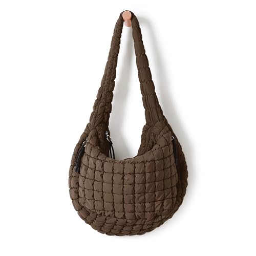 Image of ODODOS Quilted Carryall Tote Bag for Women Crossbody Hobo Lightweight Padding Shoulder Bag