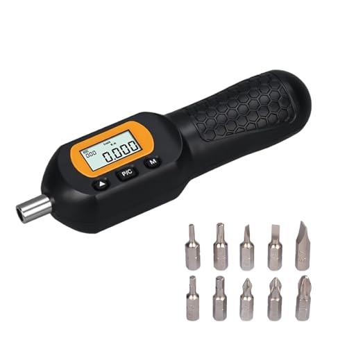 Herramienta de llave dinamométrica de liberación de batería con lectura digital, agarre ergonómico ABS y 10 cabezales de destornillador reemplazables para montaje de precisión, destornillador de par