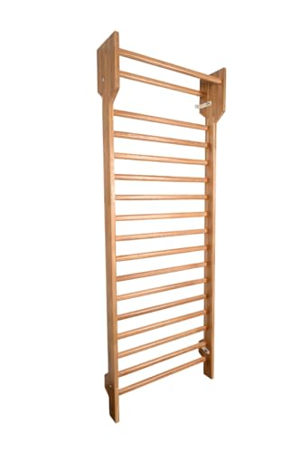ARTIMEX Escalera de Madera Sueca (Pared de Resorte) para Fisioterapia y Gimnasia en casa, gimnasios, clínicas, centros de Fitness y escuelas   Espaldera de Madera de Haya, 240x90 cm, código 216 F