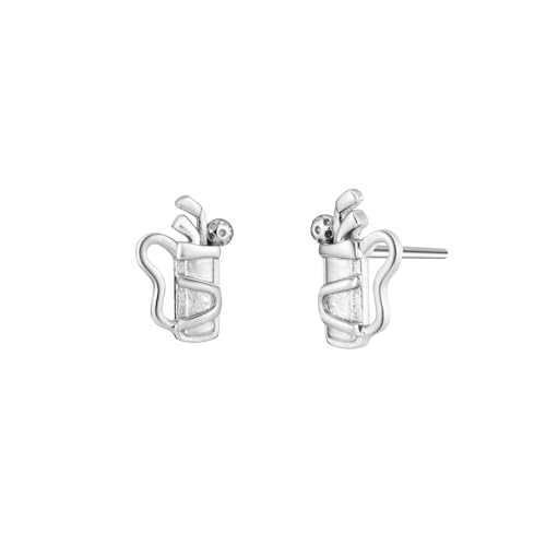 2D Golf Club Ball Golfer Stud Earrings Jewelry with 925 Sterling Silver Back Posts -  bolenvi swarovski best jewelry gifts for her