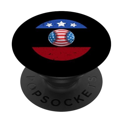 Vintage USA Bandiera Americana Baseball 4 luglio patriottico PopSockets PopGrip Adesivo