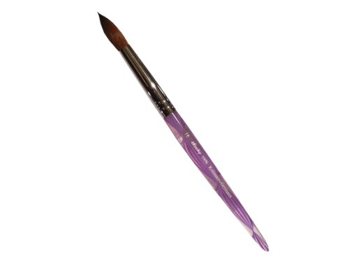 Professional Purple Spiral Kolinsky Acrylic Nail Brush Round Size 8 10 12 14 16 18 20 (16)