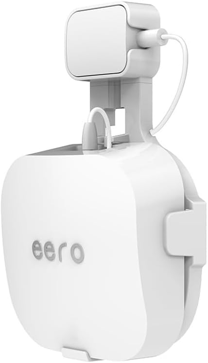 Wall Mount Holder for Eero Pro 6/6E Home WiFi System Eero Pro 6/6E Wall Mount Bracket, Home WiFi System Plastic Stand, Wi-Fi Router Cover, Compatible with Wi-Fi 6 Systems (White, 1 Piece)