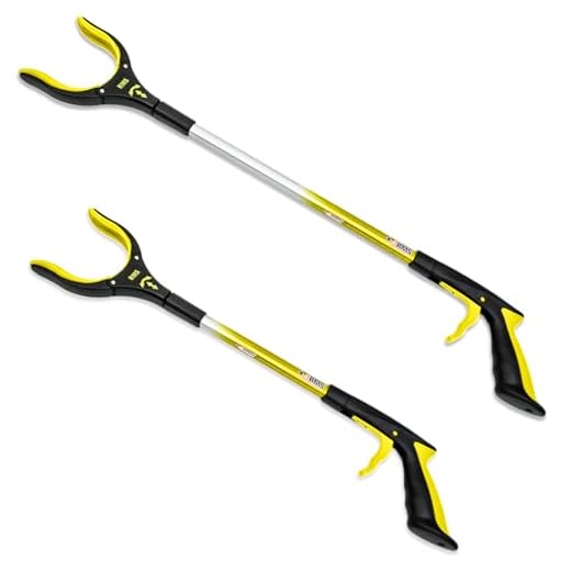 2-Pack 32 Inch and 19 Inch Grabber Reacher with Rotating Jaw - Mobility Aid Reaching Assist Tool