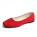 Produktbild ERLINGO Damen Ballerinas Pumps Slip On Square Toe Rutschfest Niedriger Absatz Casual Dolly Schuhe Stilvolle Ballerina Schuhe Bequeme Hochzeit Party Schuhe, rot, 39 EU