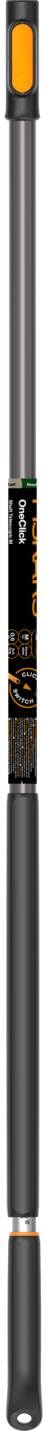 Fiskars OneClick Manche Télescopique M, Longueur Réglable de 119 à 179 cm, Changement Facile en Un Clic, Adaptateur QuikFit Vendu Séparément, Poignée SoftGrip, Aluminium, Noir/Orange, 1080671