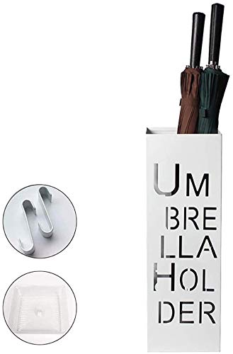 FALIYORS Umbrella Stand Metal Umbrella Stand with 2 Hooks and Drainer Free-Standing Stand for Long/Short Umbrella Canes 18 Times and 18 Times and 55 cm