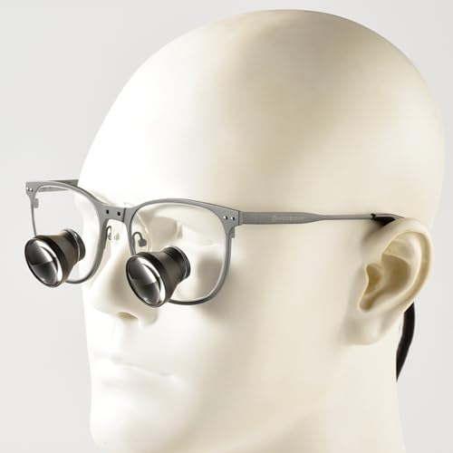 2.5X 3X 3.5X Songzi Optics Gray Titanium Frame TTL Dental Surgical Loupes Customized Wide Field of View (Magnification:3.5X, Near Pd 58mm)