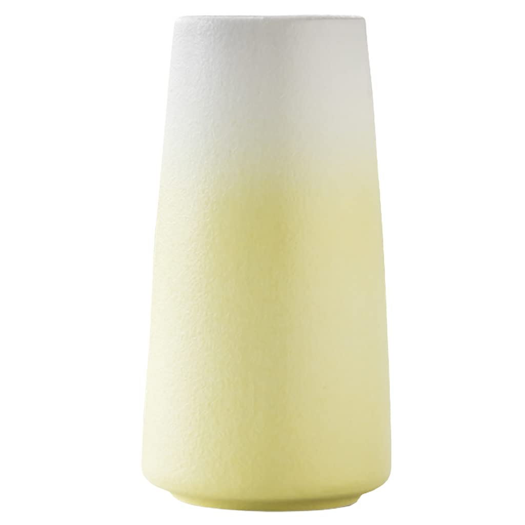 Ngdfgr Yellow Vase Ceramic Vases,Gradient Color Vase With Wide Mouth Minimalistic Flower Vases Countertop Adornment Living Room Centerpiece Minimalism ( 8.7),-8.7