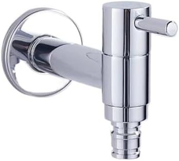 Chrome Brass 304 Stainless Steel Garden Faucet: Double-Use Bib-Cock For Washing Machine & Toilet Outdoor Tap(C)