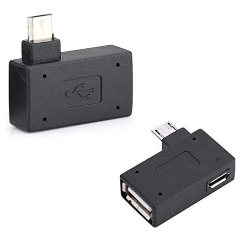 OTG Adapter, 90 Right Angle USB Port Adapter, Micro OTG Cable 2 Pack Compatible with Firestick 2nd Gen, 3rd Gen and 4K, Android Smartphones, Tablets, Rii, Logitech Keyboards, Nintendo, SNES, NES Cover