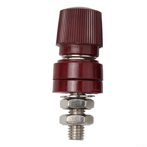 Pumixiy Terminale di alimentazione isolato da 8 mm, connettore maschio in ottone, a vite, per collegamento audio, rosso e nero, perno di collegamento della batteria per applicazioni ad alta corrente