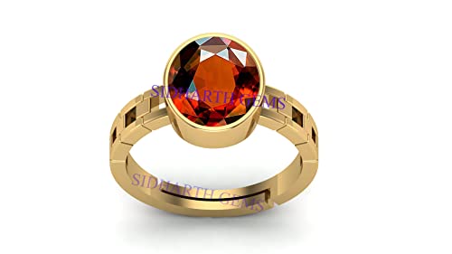 Gomed hessonite naturelle en bague réglable pour alignement astrologique individuel