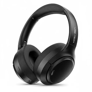 VIBE-TECH Wireless Headphones with 40mm Titanium Drivers, 70-Hour Playtime, Bluetooth 5.4, 5-Mic ENC Noise-Cancelling Calls, Lightweight Over-Ear Comfort, USB-C Fast Charging – Black